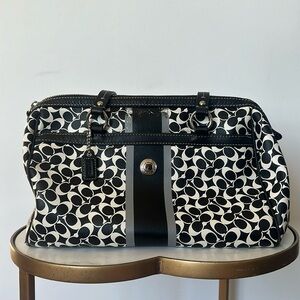 Coach Black and White Monogram purse
